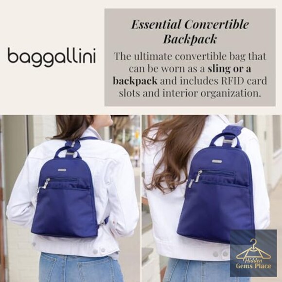Mini Convertible Backpack Purse with RFID Protection, Adjustable Strap main image 4